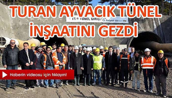 Turan, Çanakkale-İzmir karayolunda yapılan tünel inşaatını gezdi