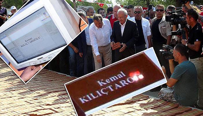 Tuğlaya yapışacak plakete soyadı yanlış yazıldı 