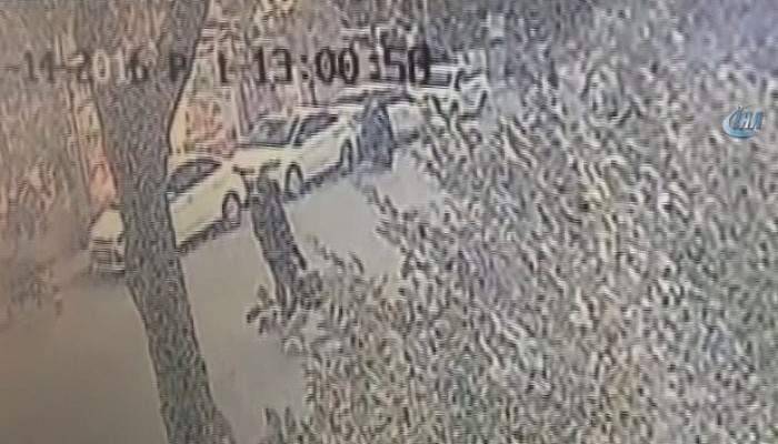 Patlayan paketi taşıyan kargocu kamerada