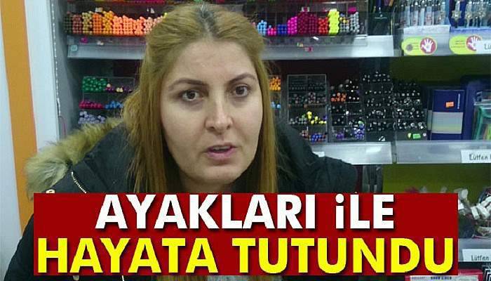 Ayakları ile hayata tutundu