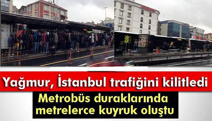 Yağmur, İstanbul trafiğini kilitledi