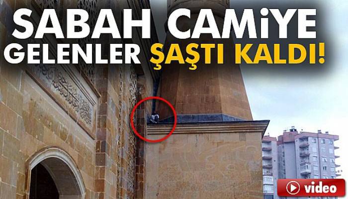 Cami hırsızı kaidede mahsur kaldı
