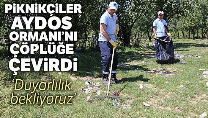 Aydos Ormanı'nı piknikçiler çöplüğe çevirdi