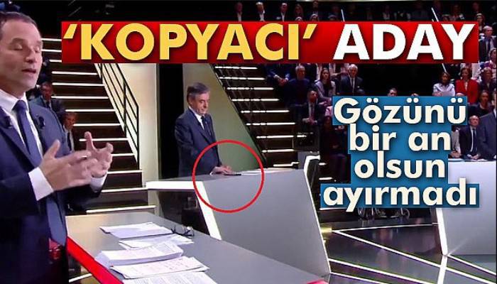 Fransız cumhurbaşkanı adaylarından François Fillon canlı yayında kopya çekti