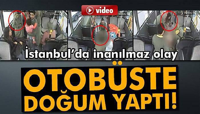 Otobüste doğum kamerada!