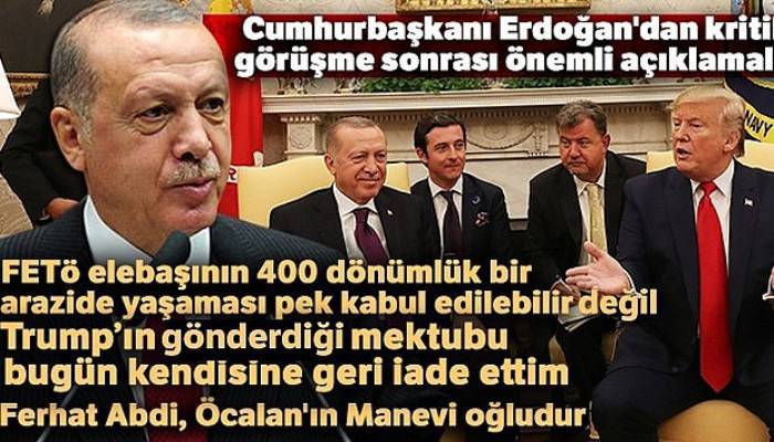 Cumhurbaşkanı Erdoğan'dan kritik görüşme sonrası önemli açıklamalar