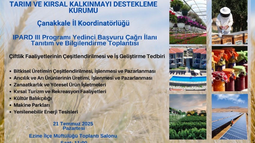 Ezine’de IPARD III Tanıtım Toplantısı Düzenleniyor