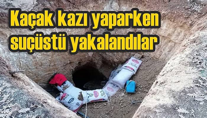 Kaçak kazı yaparken suçüstü yakalandılar