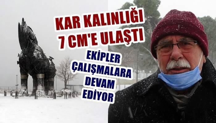 Çanakkale’de kar kalınlığı 7 santimetreye ulaştı (VİDEO)