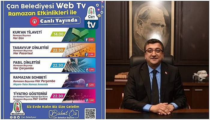 Çan Belediyesi ramazan etkinliklerini korona virüs nedeniyle web tv den yayınlayacak