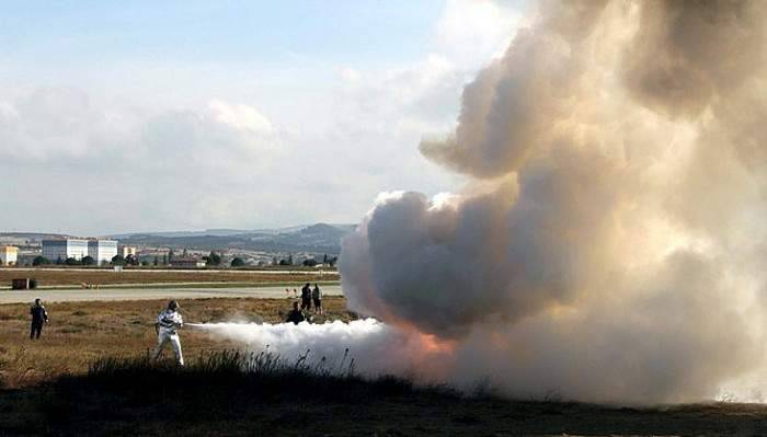 Çanakkale Havalimanında yangın tatbikatı
