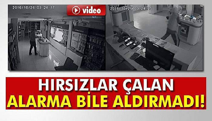 Çalan alarma aldırmayan hırsızlar kamerada