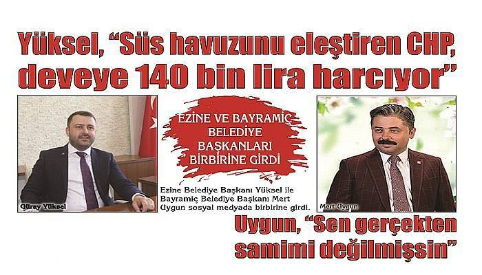 EZİNE VE BAYRAMİÇ BELEDİYE BAŞKANLARI BİRBİRİNE GİRDİ