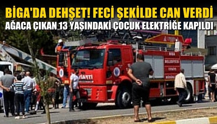 BİGA'DA DEHŞET!: AĞACA ÇIKAN 13 YAŞINDAKİ ÇOCUK ELEKTRİĞE KAPILDI