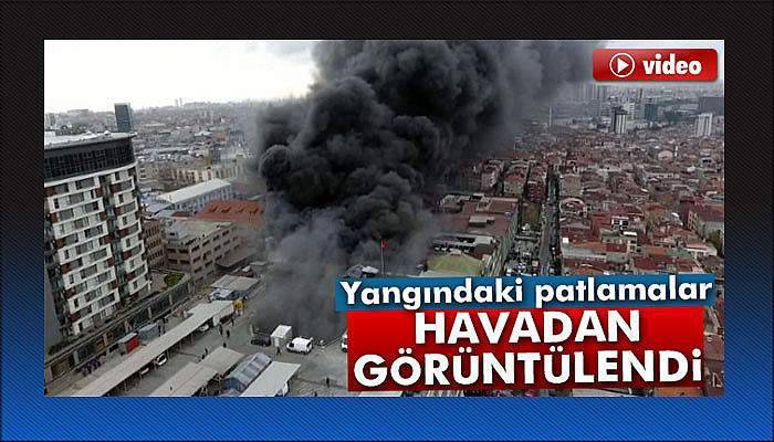 Yangındaki patlamalar, havadan böyle görüntülendi