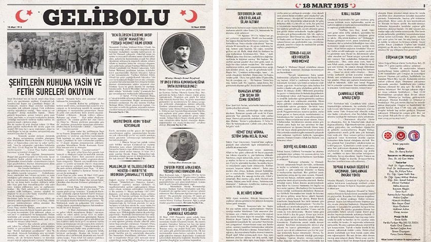 Çanakkale'de 18 Mart'a özel Gelibolu Gazetesi Yayımlandı