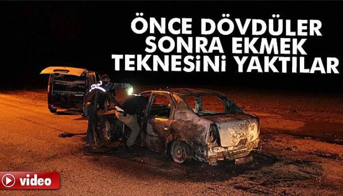  Adana’da taksiciyi dövüp, daha sonra aracını yaktılar