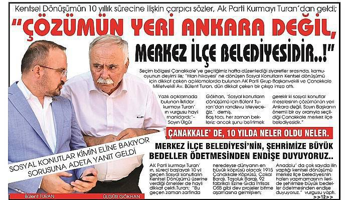 “ÇÖZÜMÜN YERİ ANKARA DEĞİL, MERKEZ İLÇE BELEDİYESİDİR..!”