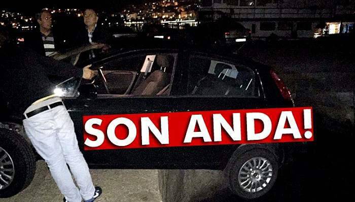 Otomobili denize düşmekten vatandaşlar kurtardı