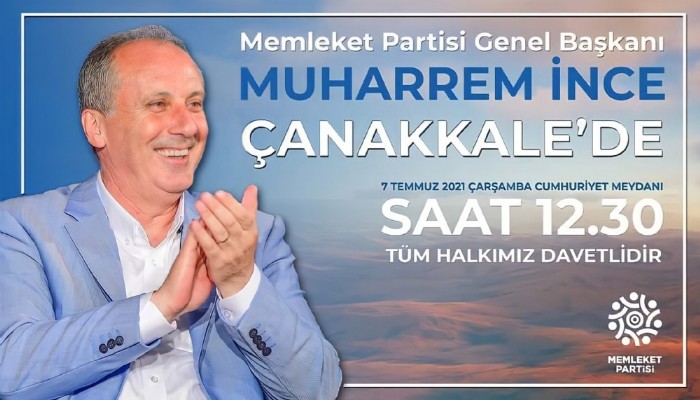 Muharrem İnce Çanakkale’ye geliyor