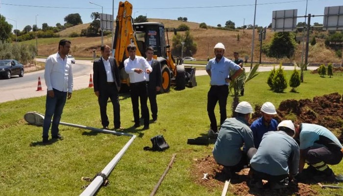 Karabiga kavşağında sinyalizasyon çalışması!