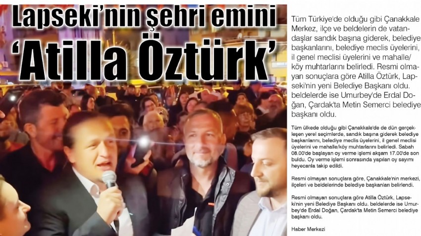 Lapseki'nin şehri emini 'Atilla Öztürk'