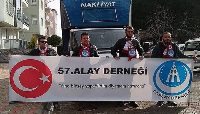 Depremzedelere bir yardım eli de Çanakkale 57. Alay Derneği'nden