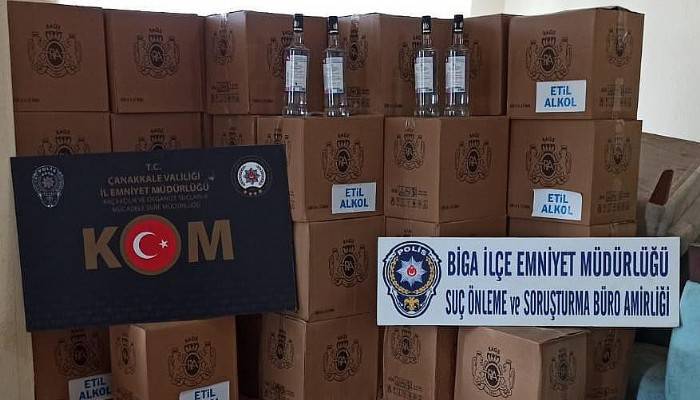 Çanakkale'de 1 ton sahte etil alkol ele geçirildi