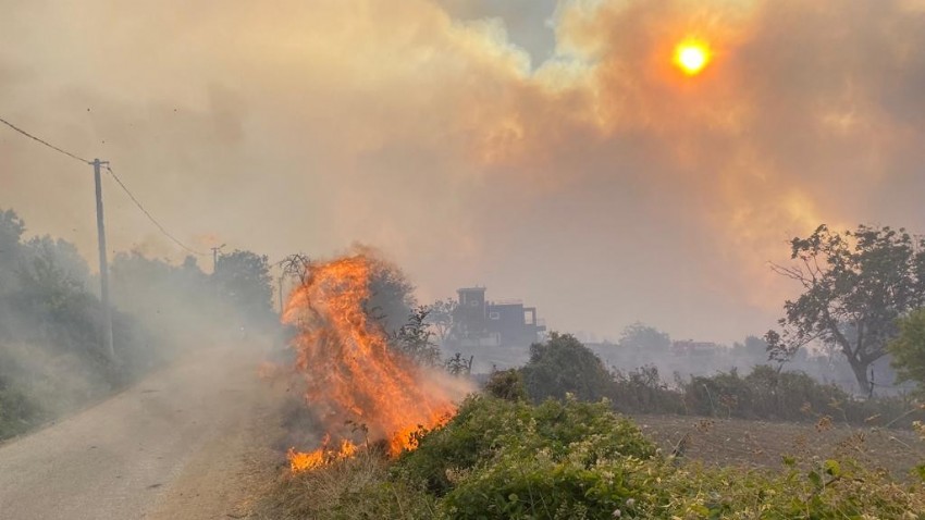 Çanakkale'deki yangın büyüyor, adeta kül yağıyor (VİDEO)