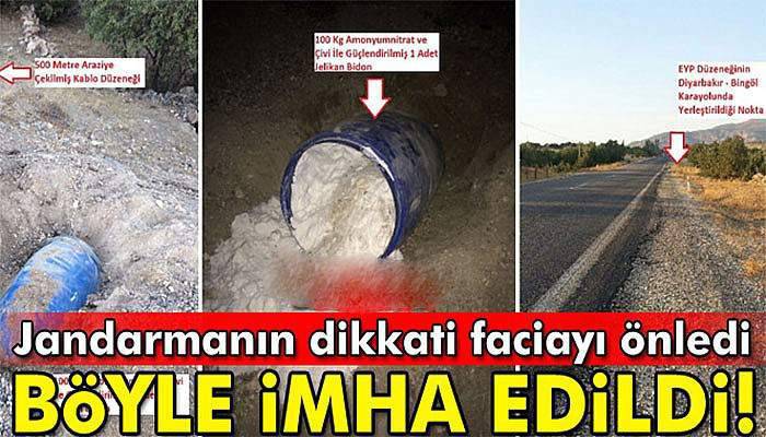 Diyarbakır'da yola tuzaklanan 100 kilogram patlayıcı imha edildi