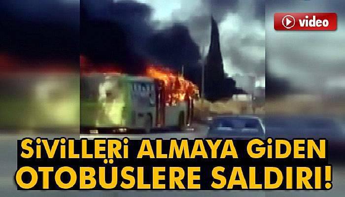 Halep’ten sivilleri almaya giden otobüslere saldırı