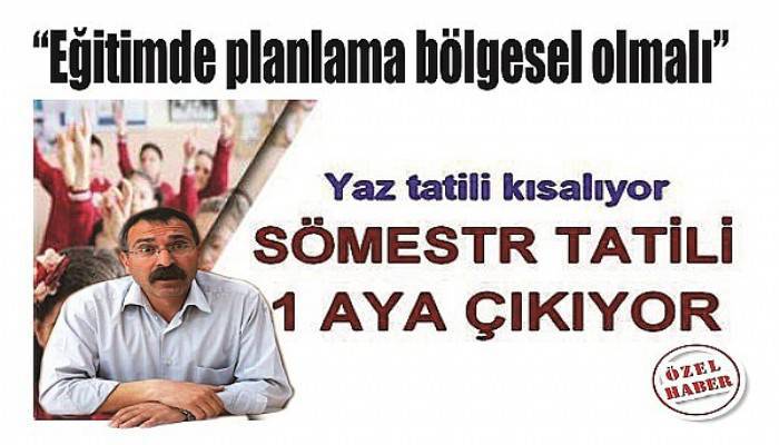 “Eğitimde planlama bölgesel olmalı”