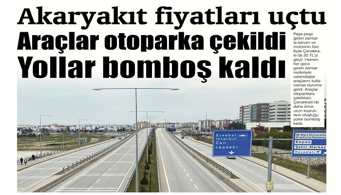 Akaryakıt fiyatları uçtu, Araçlar otoparka çekildi, Yollar bomboş kaldı