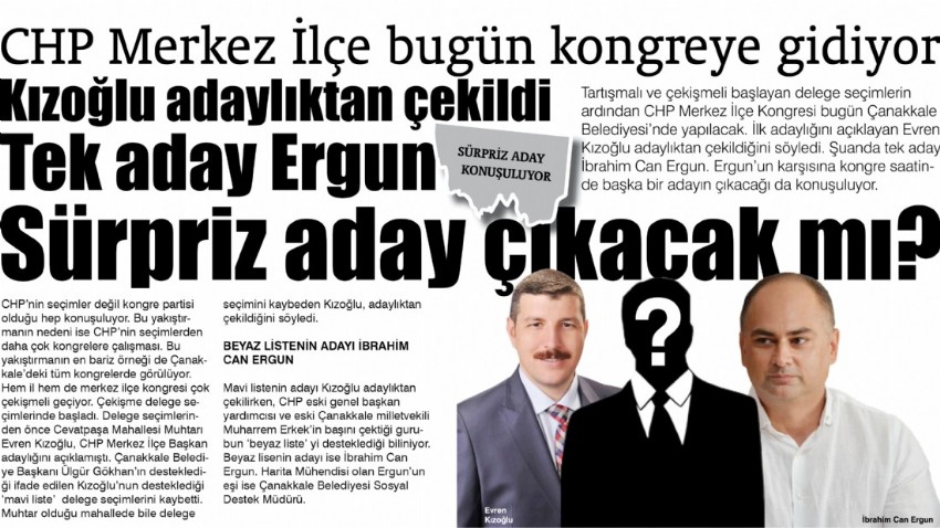 CHP Merkez İlçe bugün kongreye gidiyor