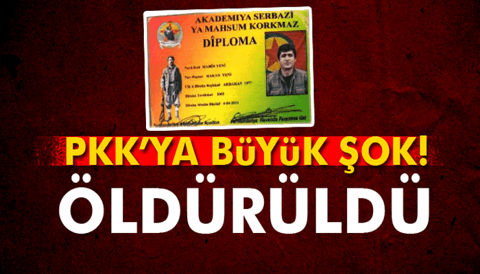 PKK'nın Tendürek sözde bölge sorumlusu öldürüldü