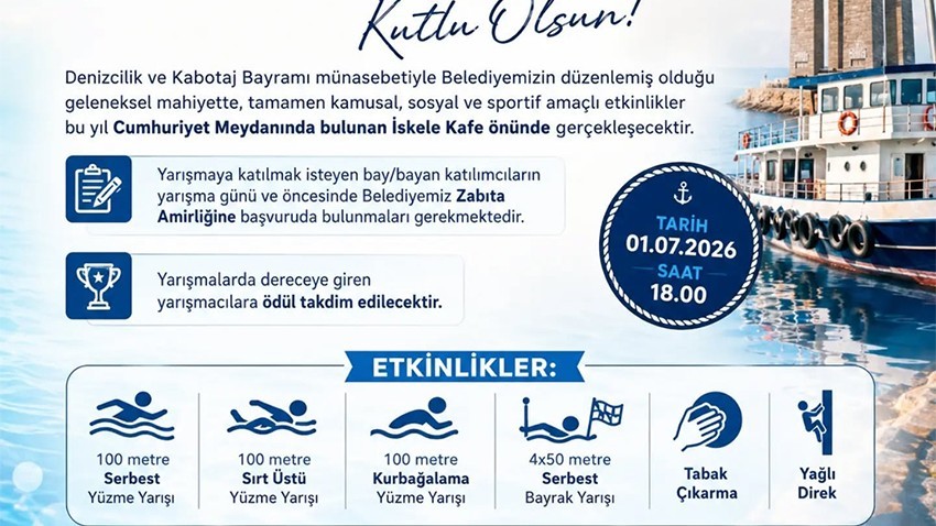 Eceabat'ta Denizcilik ve Kabotaj Bayramı Etkinlikleri Düzenlenecek