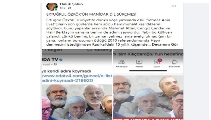 ’Ben hiçbir zaman ‘yetmez ama evetçi’ olmadım’