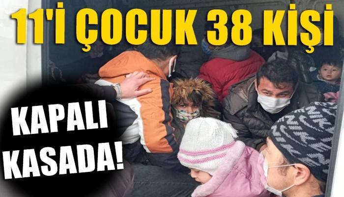 Kapalı kasa minibüste 38 kaçak göçmen yakalandı (VİDEO)