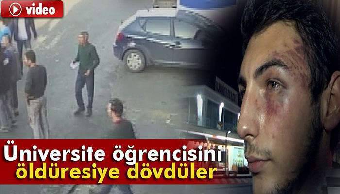 Üniversite öğrencisine dayak kamerada