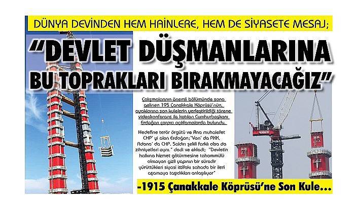 DÜNYA DEVİNDEN HEM HAİNLERE, HEM DE SİYASETE MESAJ