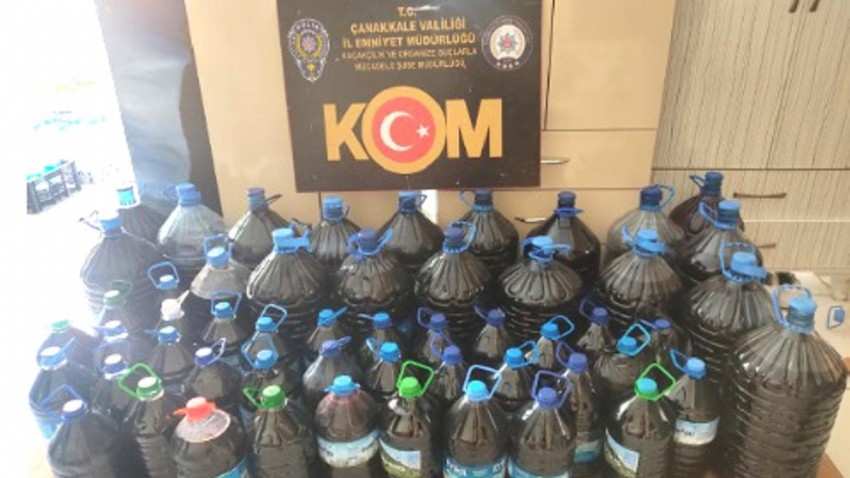 Çanakkale’de Polis Operasyonunda Kaçak 1 Ton El Yapımı Şaraba El Konuldu
