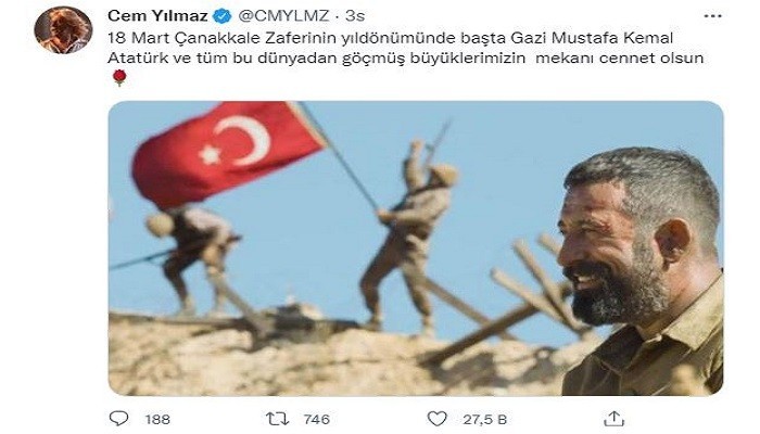 Ünlü isimlerden 18 Mart paylaşımları