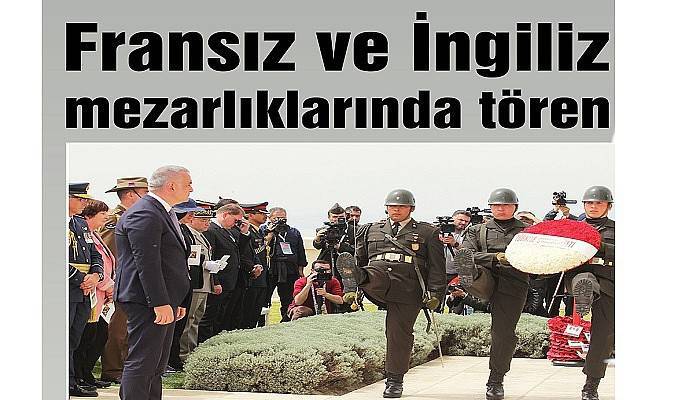 Fransız ve İngiliz mezarlıklarında tören