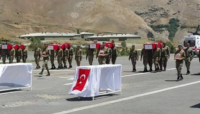 Hakkari şehitlerine uğurlama töreni