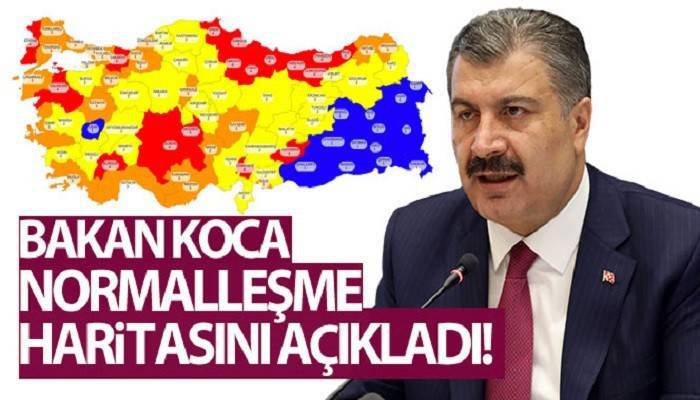 Bakan Koca normalleşme haritasını paylaştı!