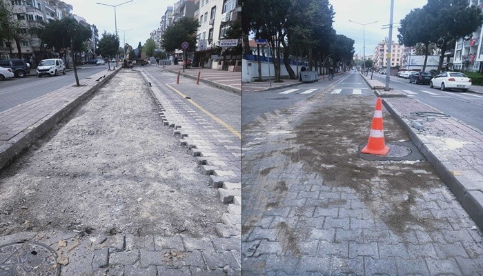 İnönü Caddesi'nde bakım onarım çalışması gerçekleştirildi