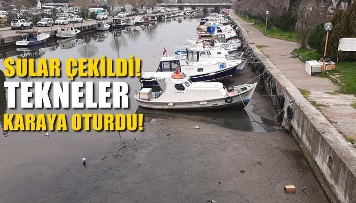 Sarıçay’da sular çekildi tekneler karaya oturdu! (VİDEO)