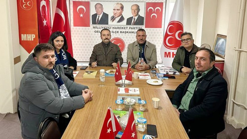 Geliboluspor yönetiminden MHP Gelibolu İlçe Başkanlığına ziyaret