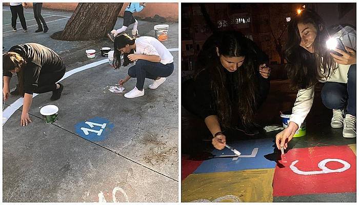 18 Mart İlkokulu’nun oyun alanları düzenlendi