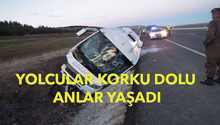 Otobüs yan yattı yolcular böyle savruldu!